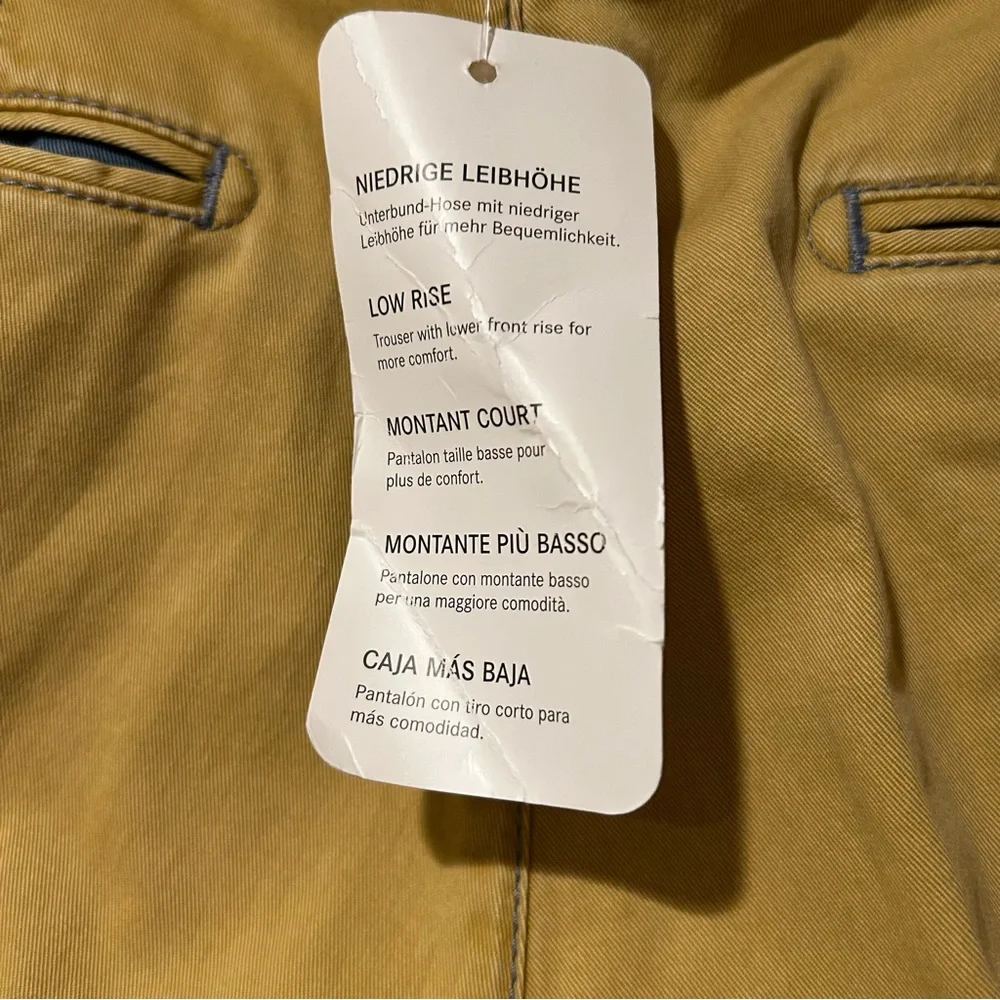 Meyer‎ Mens New York Chinos Size 32x30 42C/92 Yellow Slim Fit Dress Pants NWT